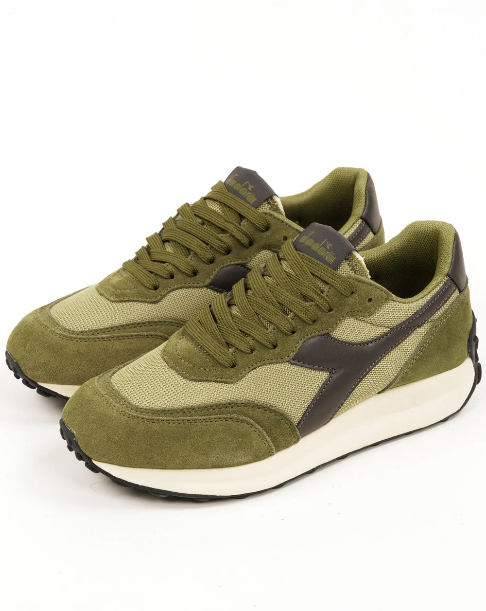 Diadora Race NY Trainers Olive Green Black - Image 2