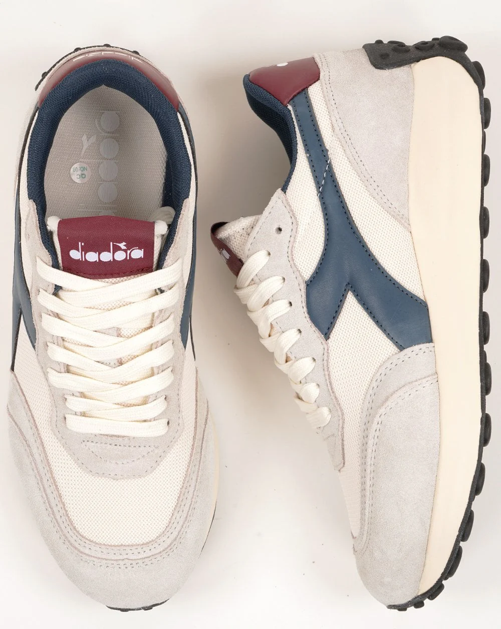 Diadora Race NY Trainers Off White - Navy - Burg - Image 4