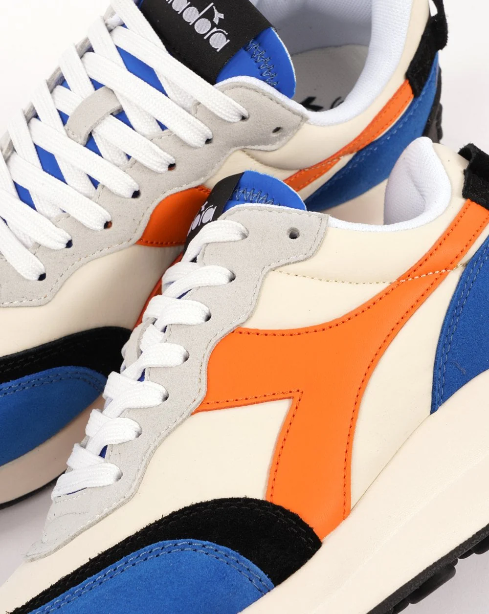 Diadora RACE NYL Trainer Off White/Snorkel Blue - Image 3