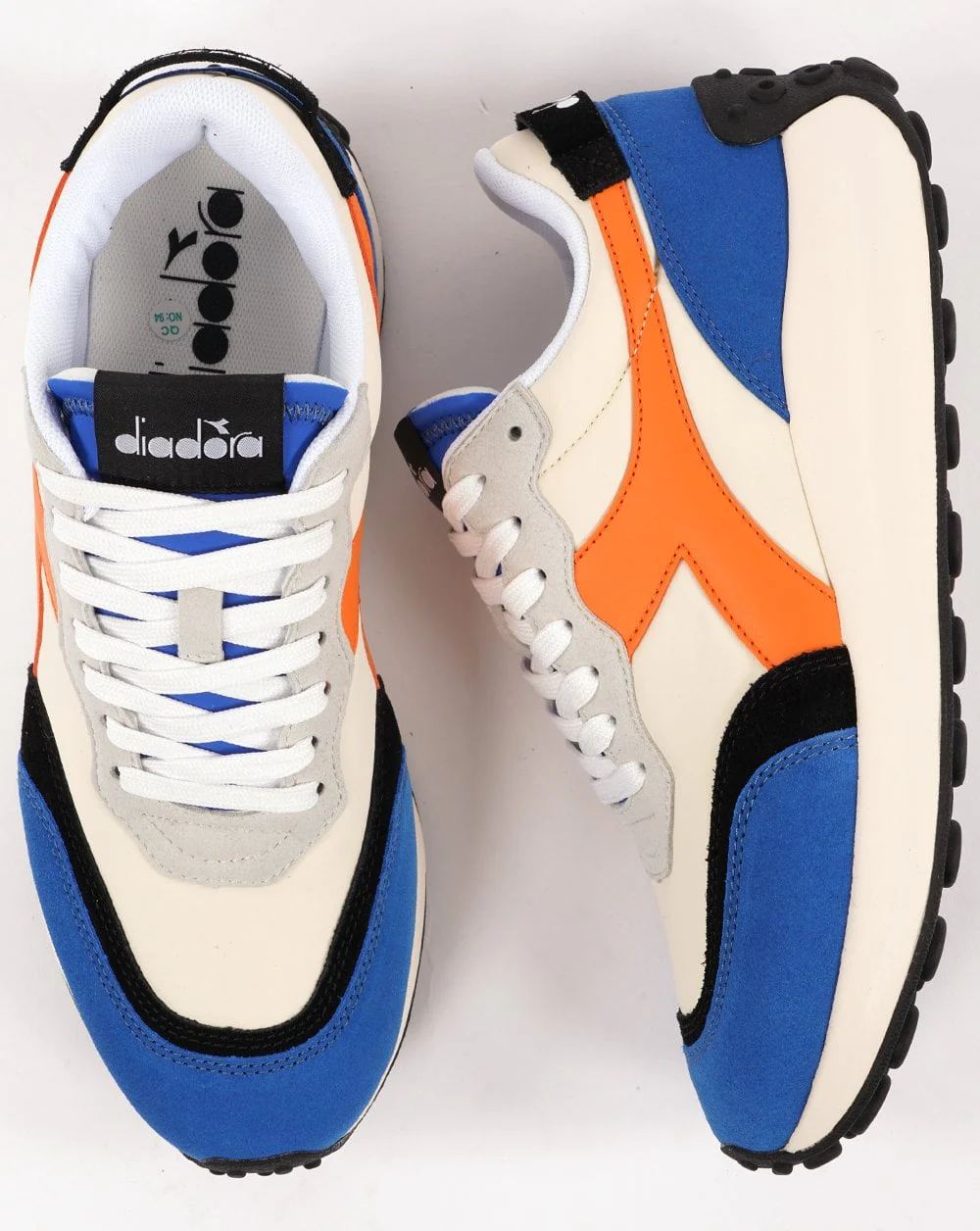 Diadora RACE NYL Trainer Off White/Snorkel Blue - Image 4