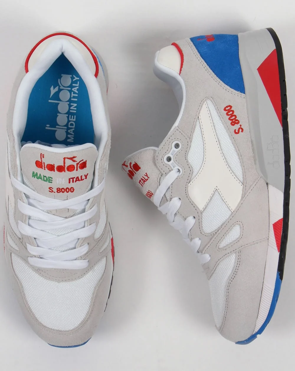 Diadora S8000 Premium Italy Trainers White/Micro Blue - Image 3