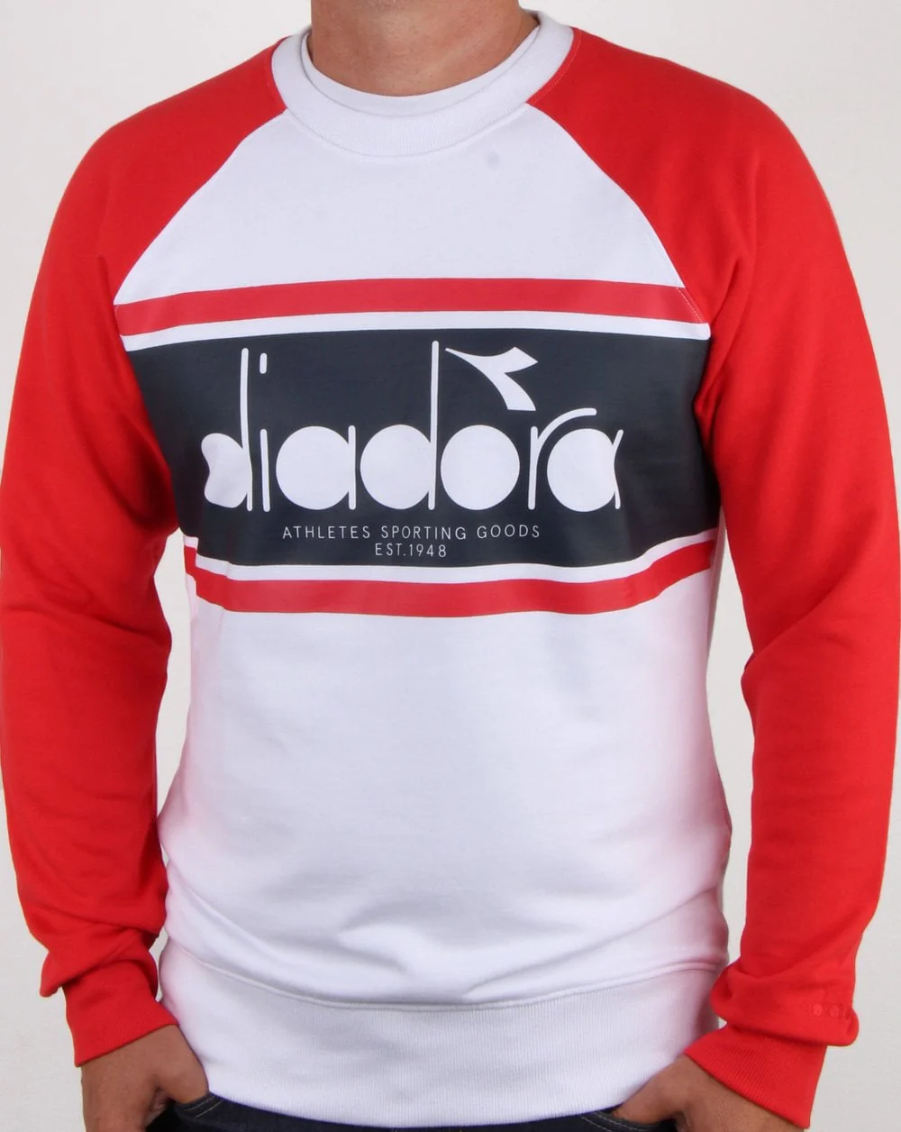 Diadora Spectra Crew Sweatshirt White/Red