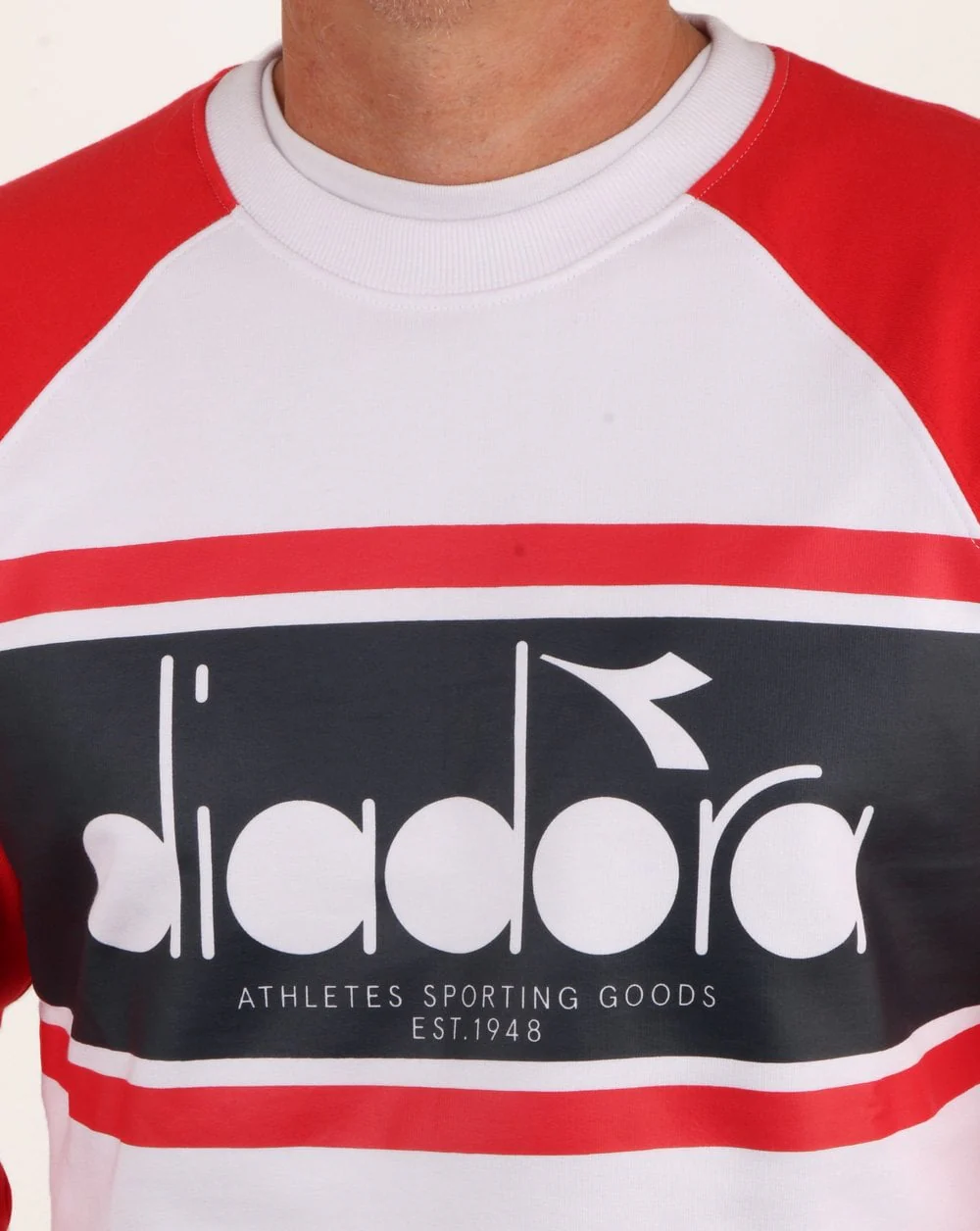 Diadora Spectra Crew Sweatshirt White/Red - Image 2