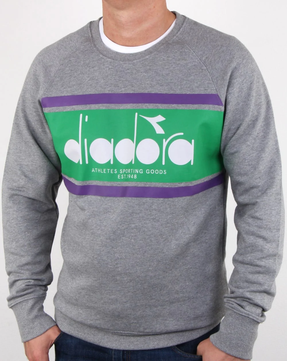 Diadora Spectra Sweatshirt Light Grey/light Emerald
