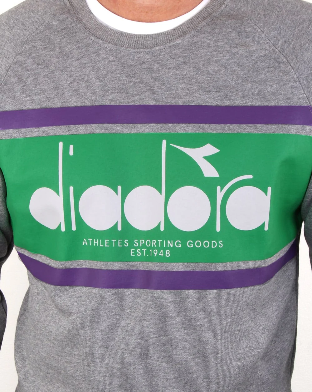 Diadora Spectra Sweatshirt Light Grey/light Emerald - Image 2