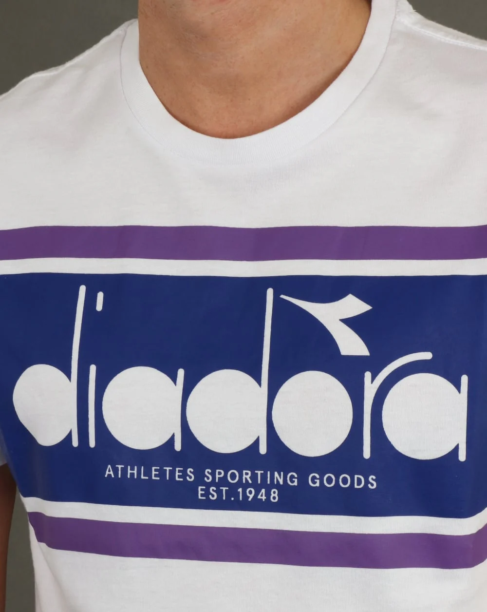 Diadora Spectra T Shirt White/Navy - Image 2