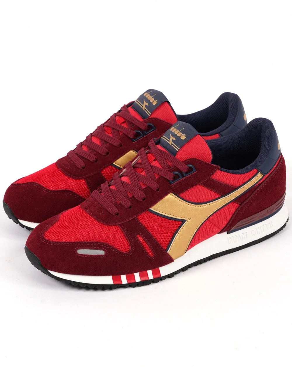 Diadora Titan Seb Trainer Red Navy Gold - Image 2