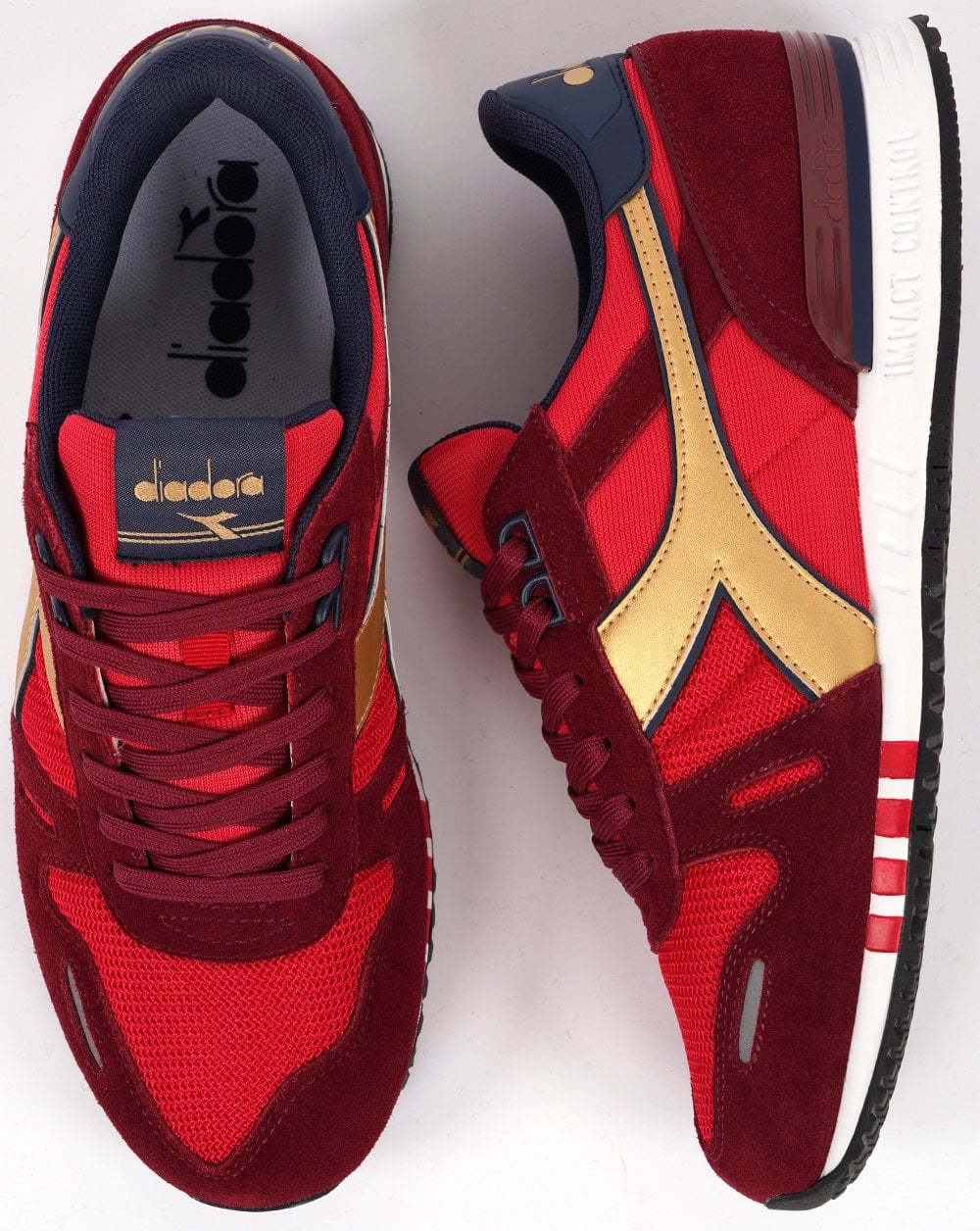Diadora Titan Seb Trainer Red Navy Gold - Image 4