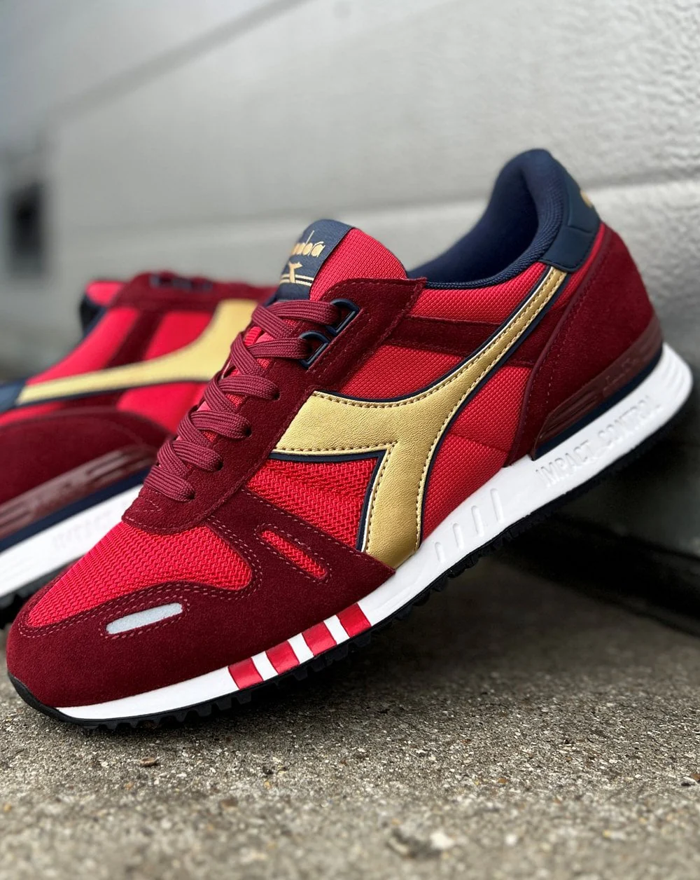 Diadora Titan Seb Trainer Red Navy Gold - Image 5