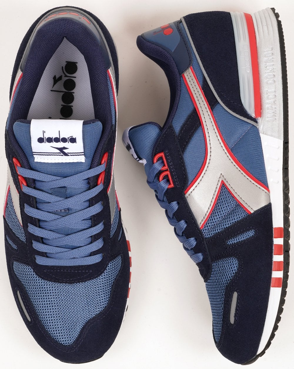 Diadora Titan Trainer Navy Blue Silver - Image 2