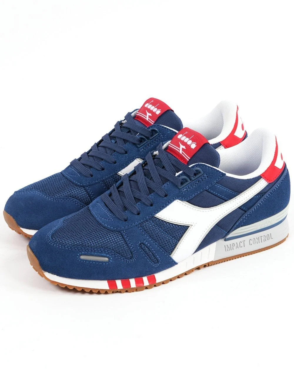 Diadora Titan Trainers True Navy White Red - Image 2