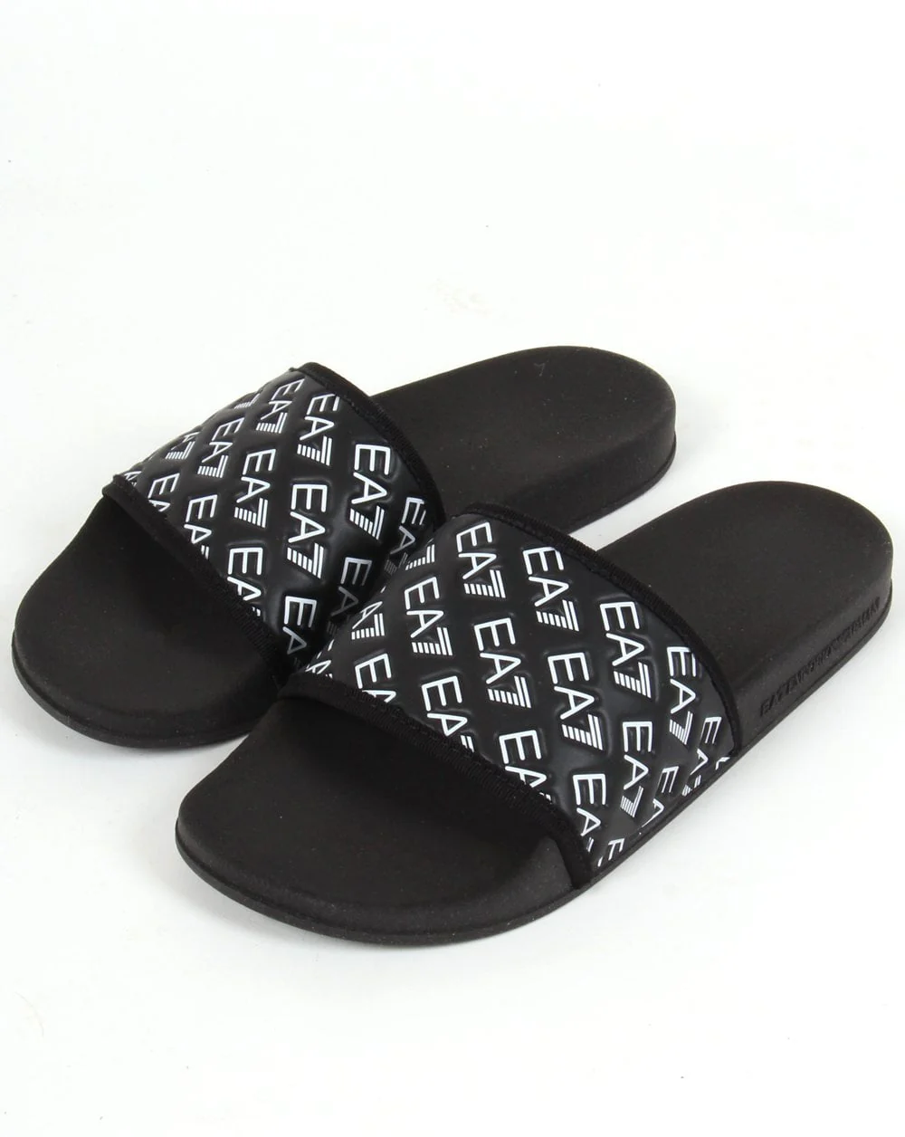 EA7 AOP Sliders Black/White
