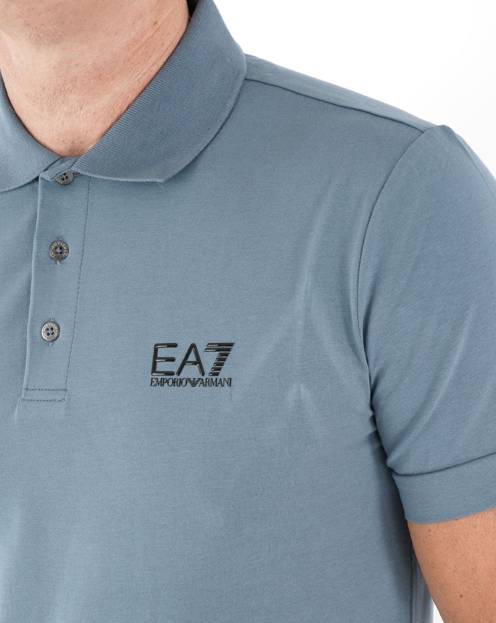 EA7 Classic Polo Shirt China Blue - Image 2