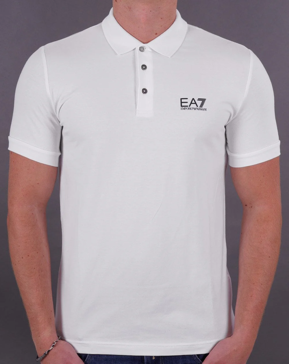 EA7 Classic Polo Shirt White - Image 3