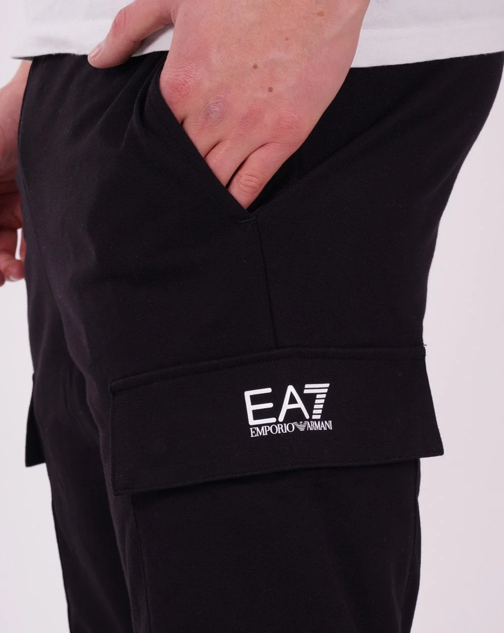 EA7 Emporio Armani Cotton Cargo Pant Black - Image 2