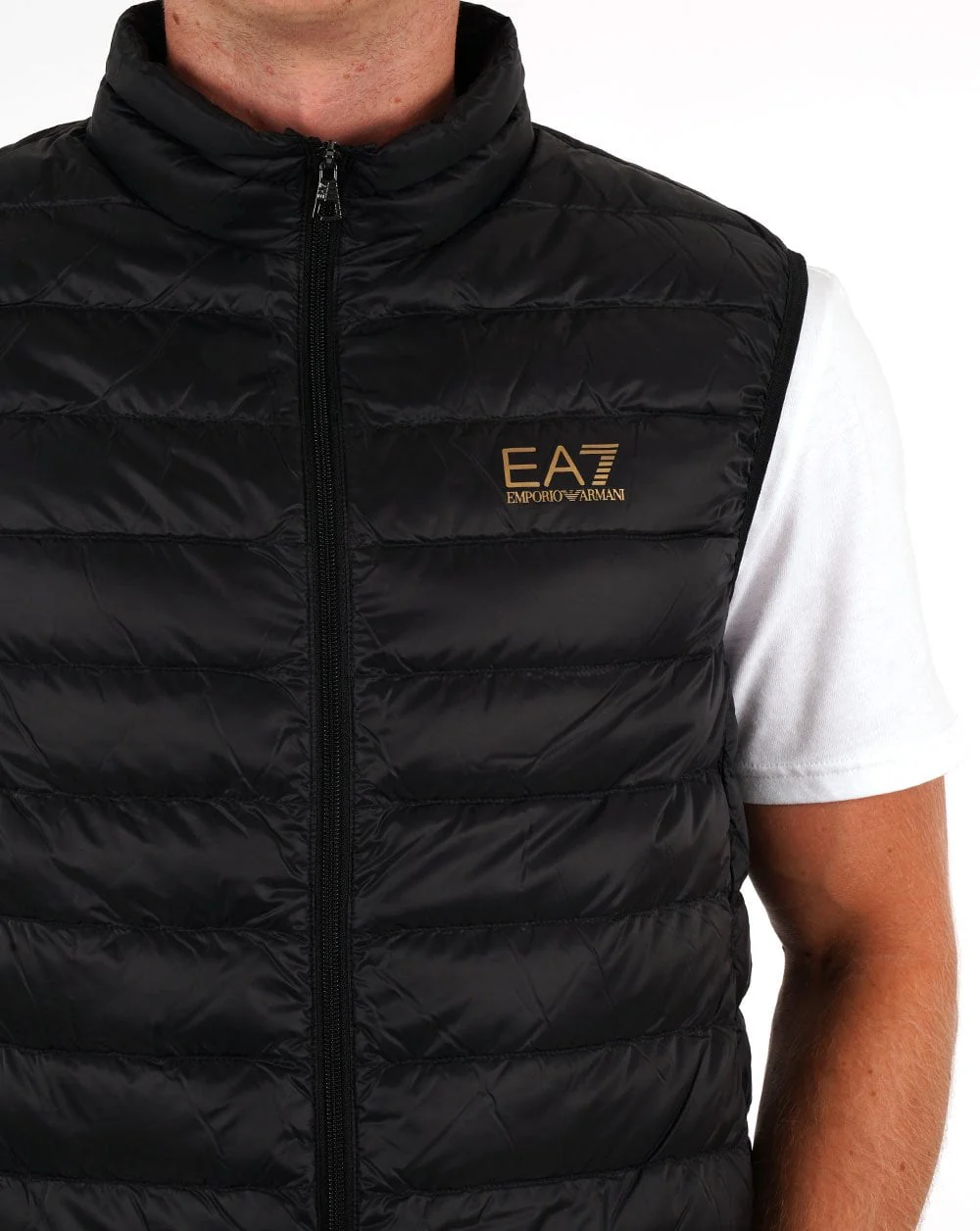EA7 Emporio Armani Down Gilet Black/Gold - Image 2