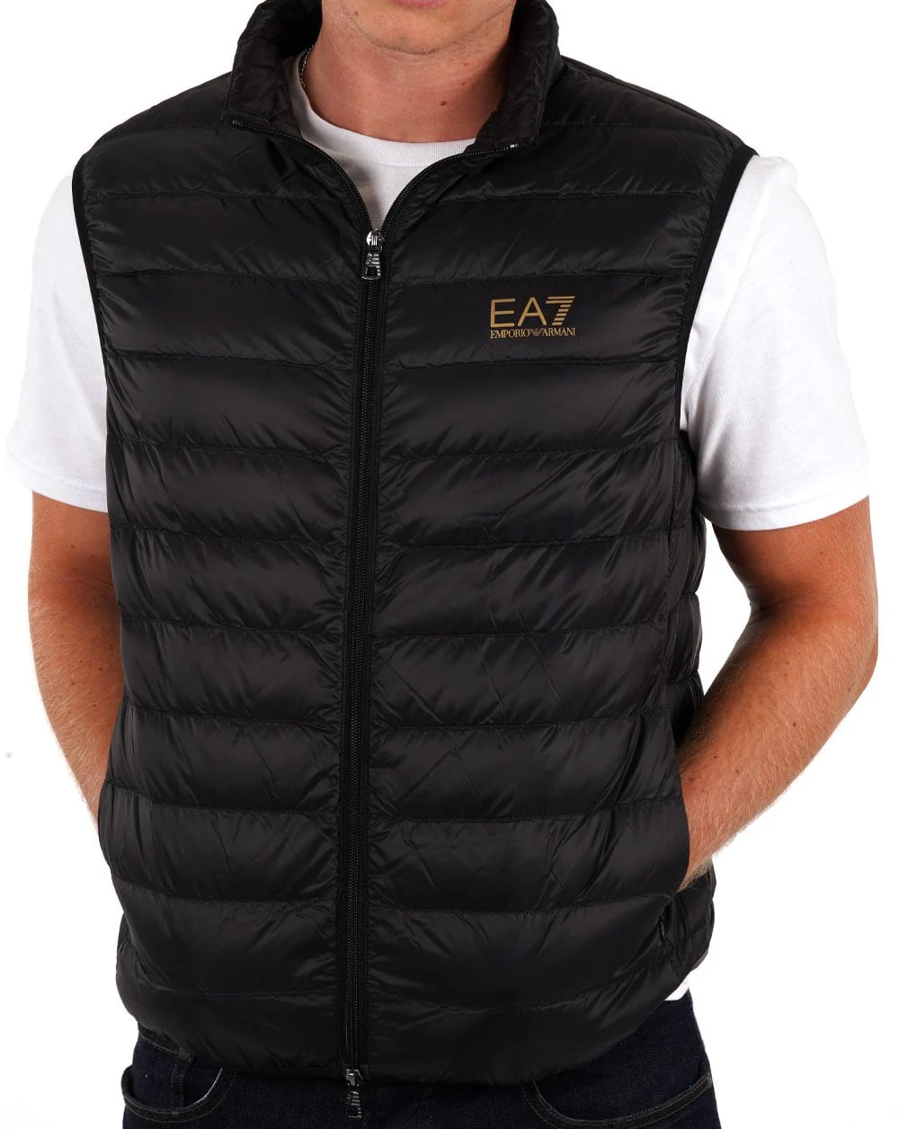 EA7 Emporio Armani Down Gilet Black/Gold - Image 3