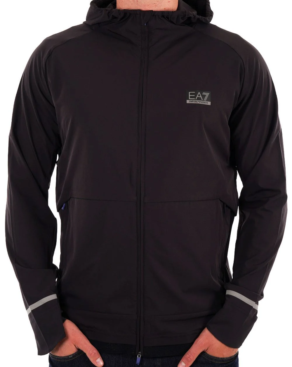 EA7 Emporio Armani Hooded Zip Jacket Black Bean