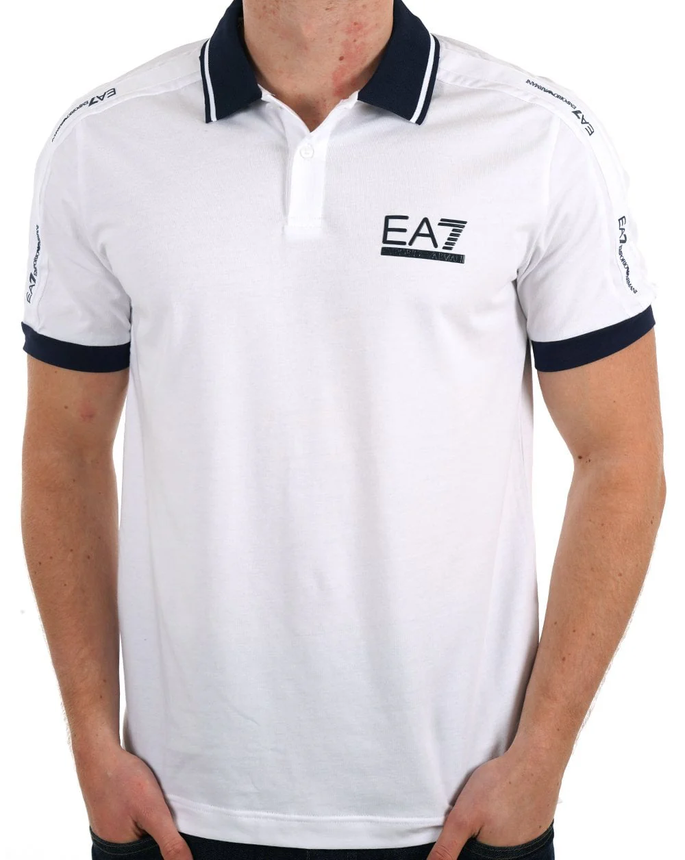 EA7 Emporio Armani Tennis Club Polo Shirt White - Image 3