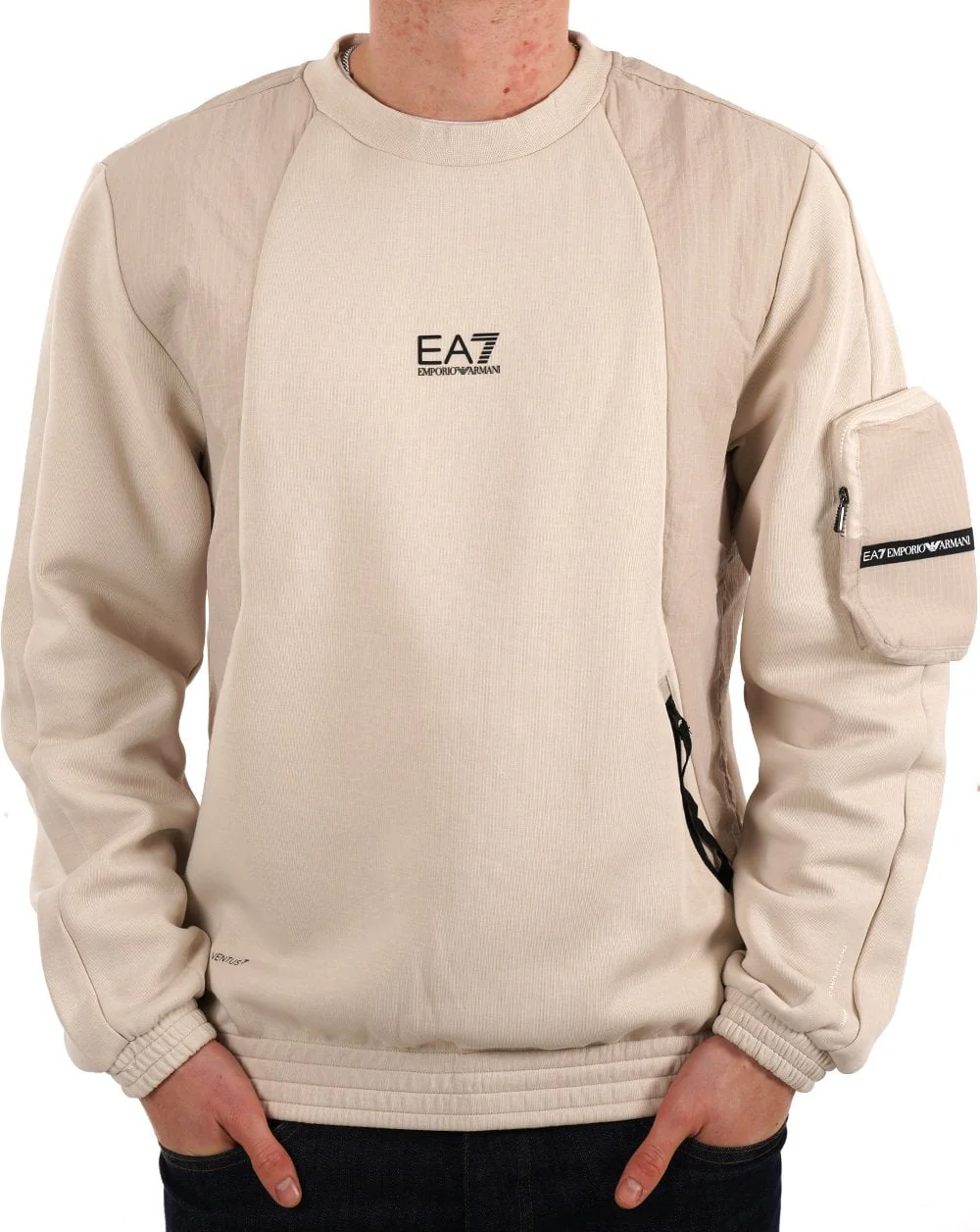 EA7 Natural Ventus7 Sweatshirt Stone