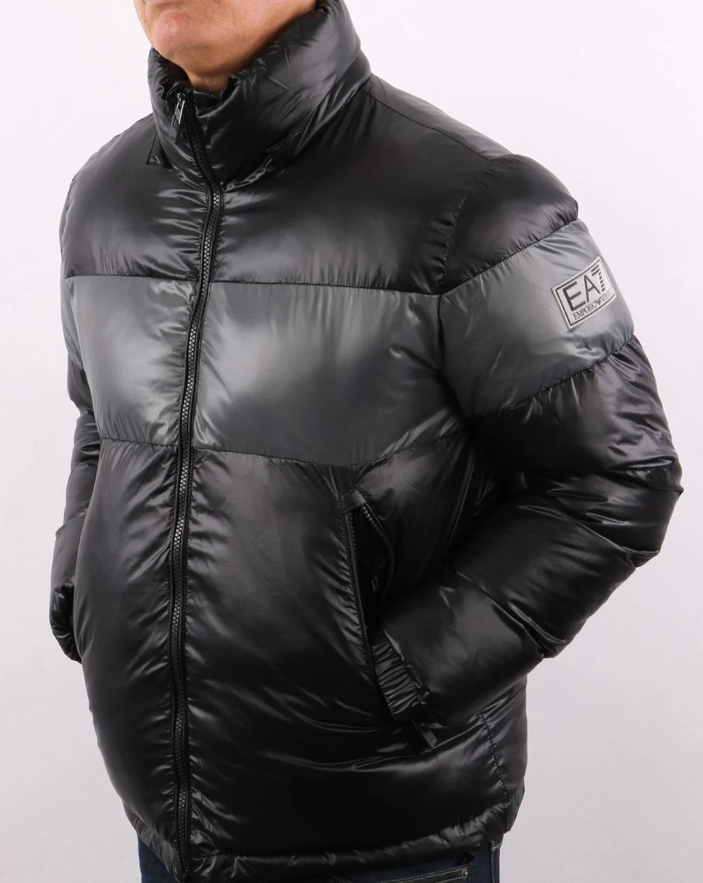 EA7 Puffer Jacket Black/Grey - Image 2