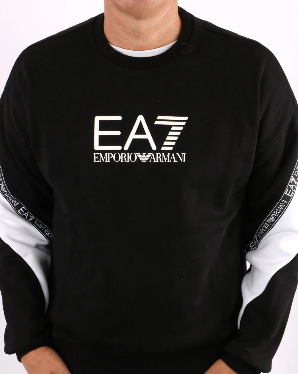EA7 Taping Sweatshirt Black/White - Image 2