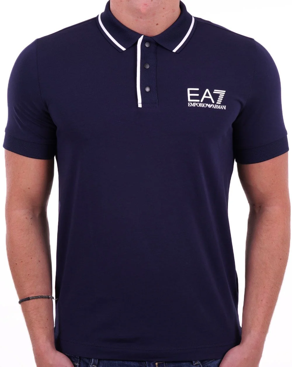 EA7 Tennis Club Polo Shirt Navy - Image 3
