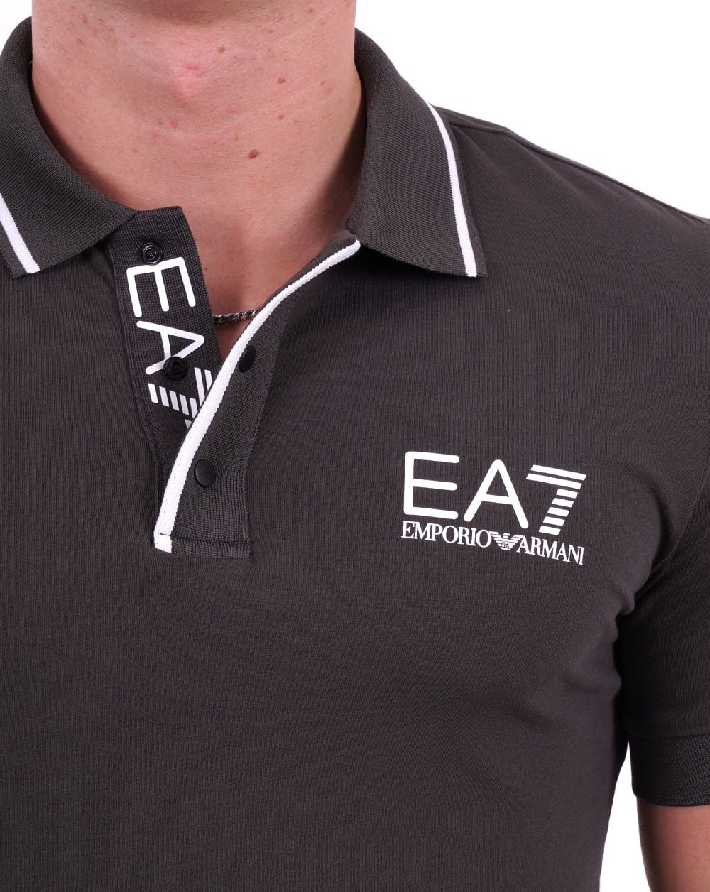 EA7 Tennis Club Polo Shirt Raven - Image 2