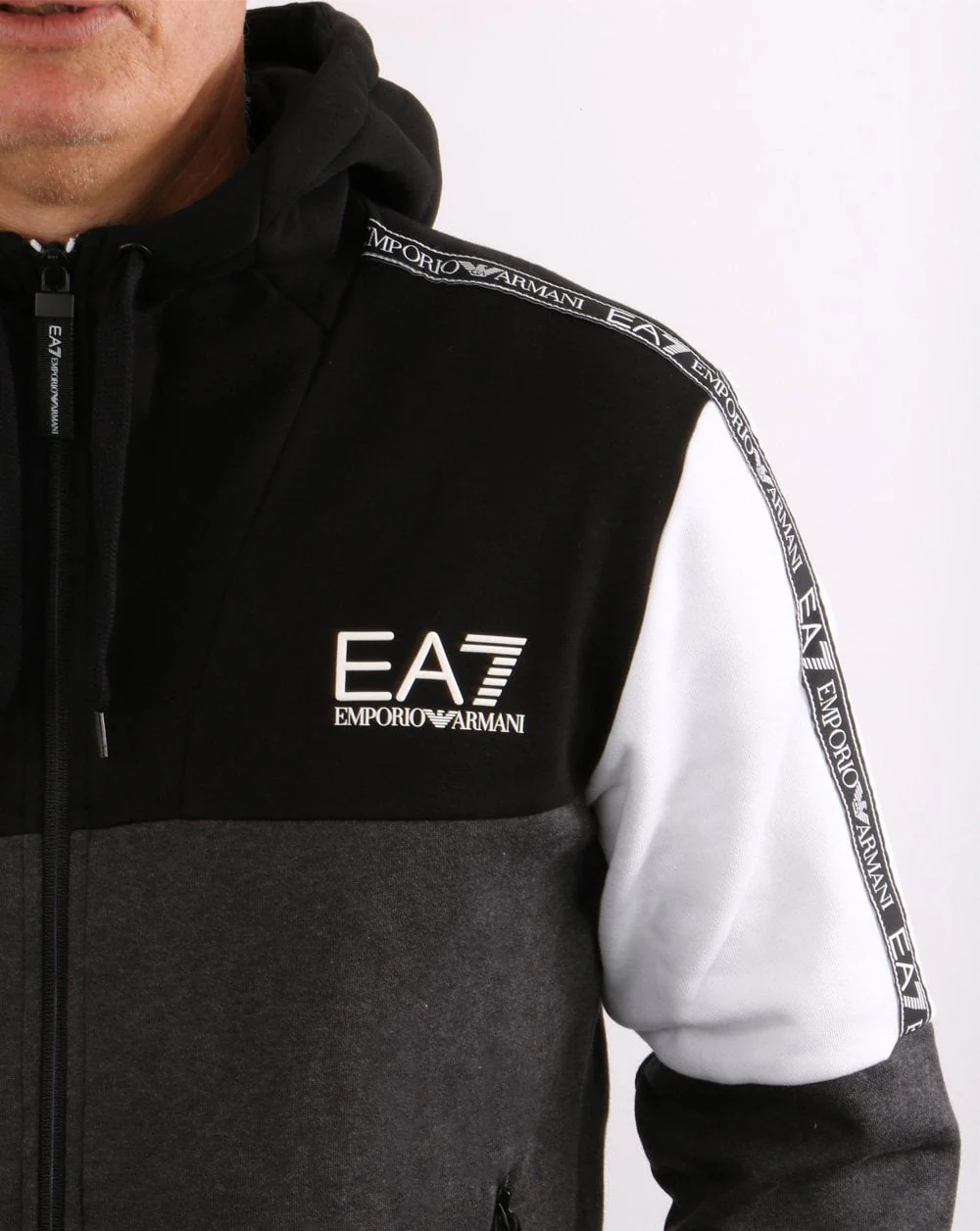 EA7 Tracksuit Black/White/Grey - Image 3