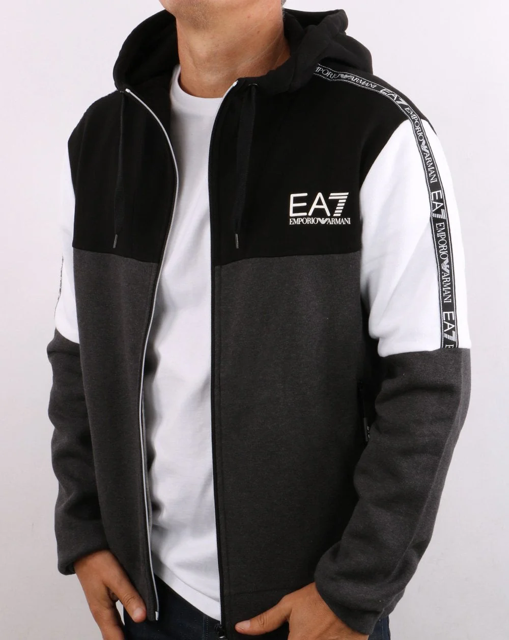 EA7 Tracksuit Black/White/Grey - Image 5
