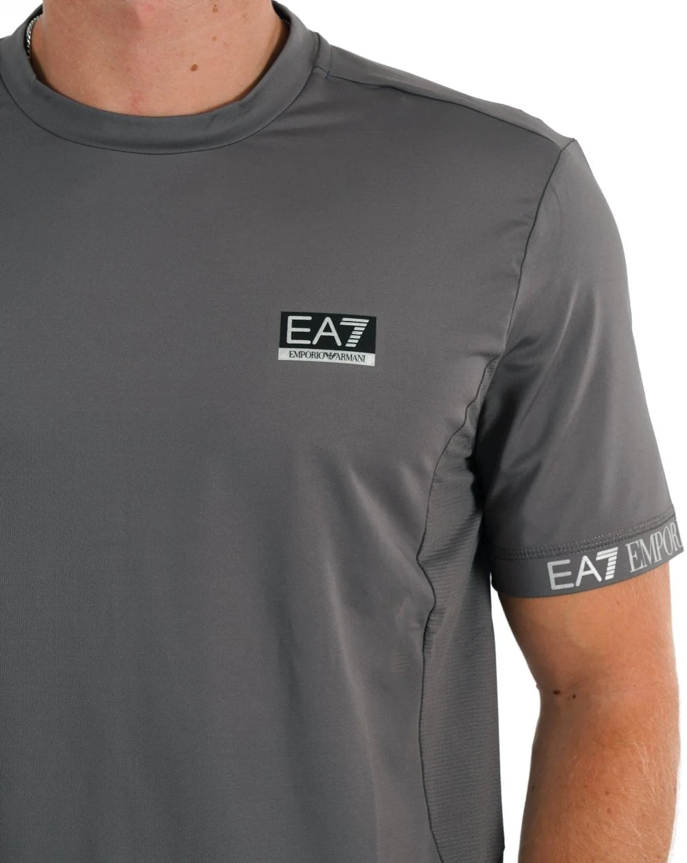 EA7 Ventus 7 Box Logo T-shirt Grey - Image 2