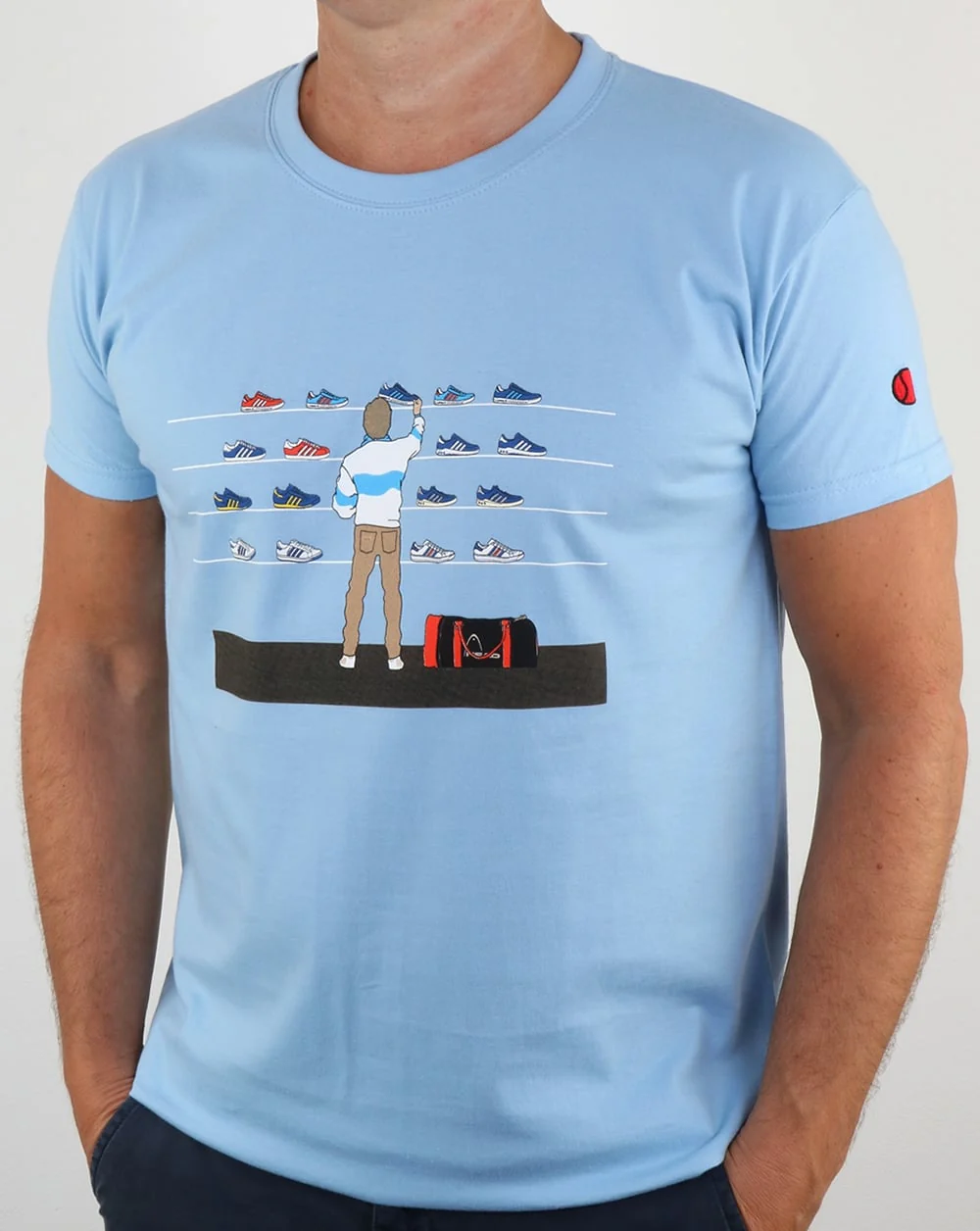 Eighties Tales Of Train Journeys T Shirt Sky Blue