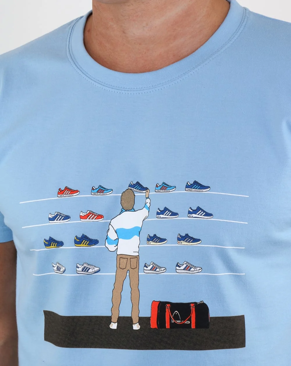 Eighties Tales Of Train Journeys T Shirt Sky Blue - Image 2