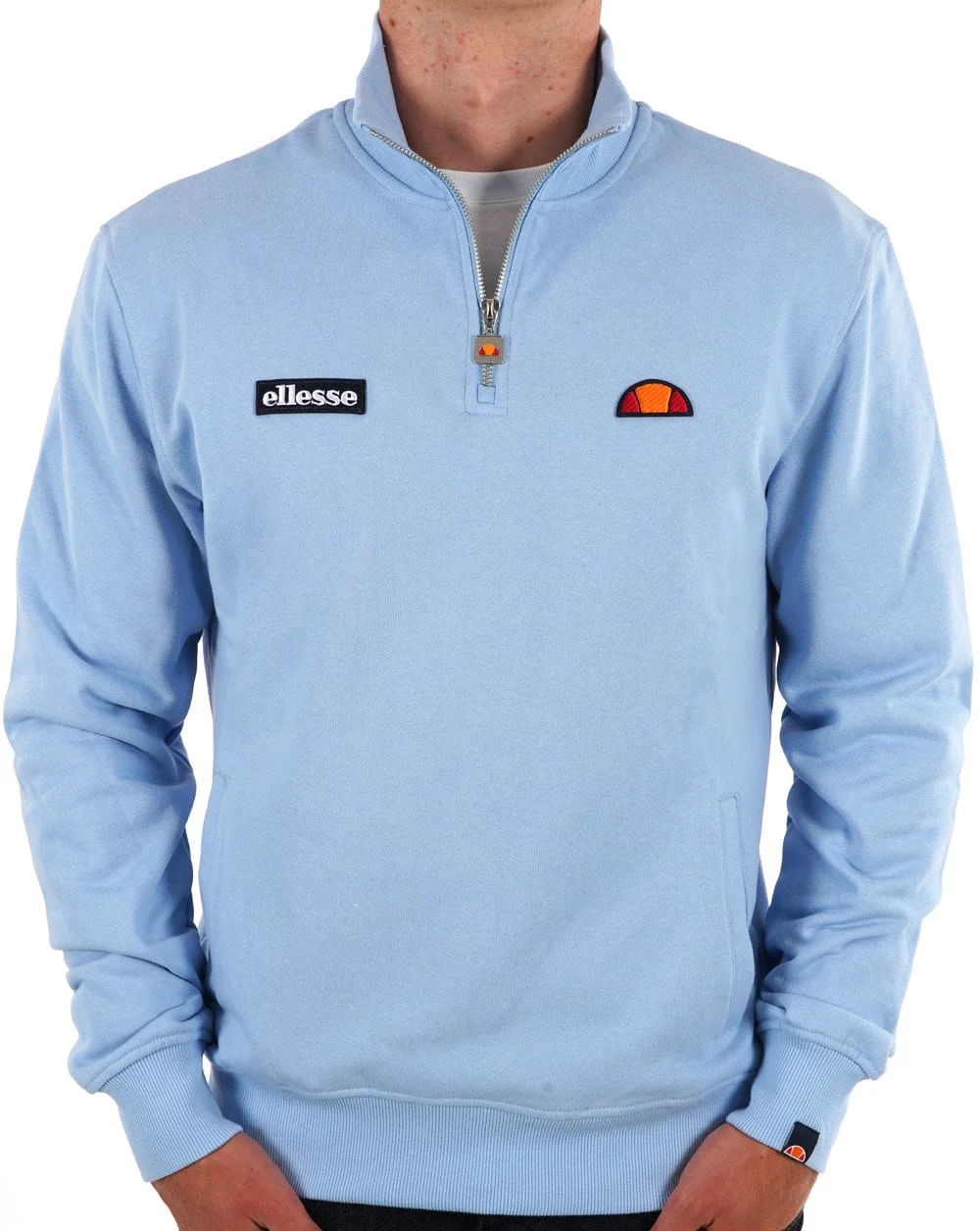 Ellesse 1/4 Zip Sweat Light Blue - Image 3
