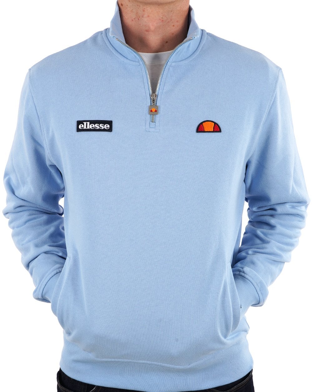 Ellesse 1/4 Zip Sweat Light Blue - Image 4
