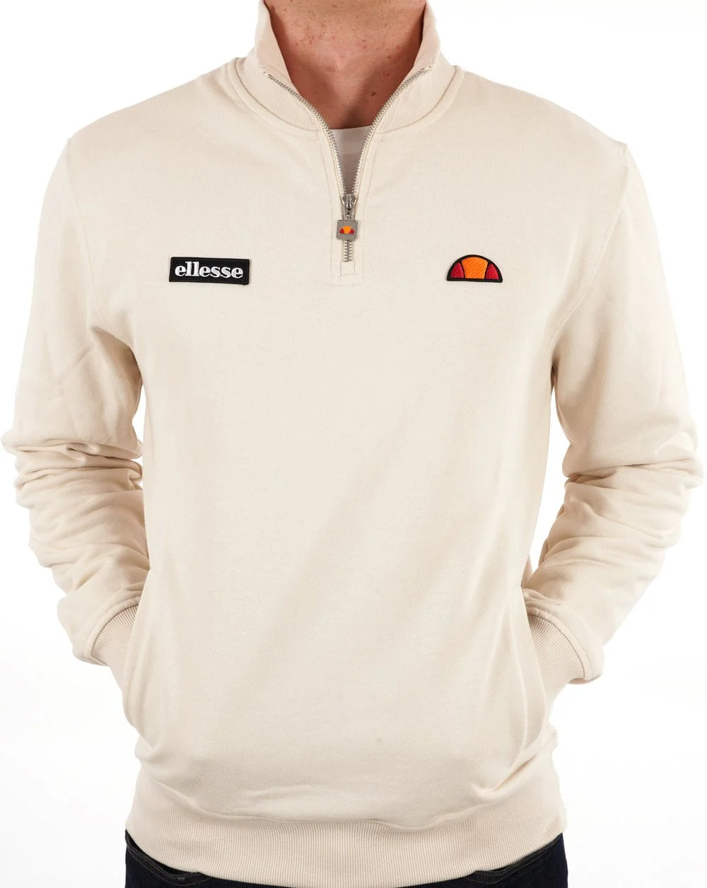 Ellesse 1/4 Zip Sweat Stone - Image 6