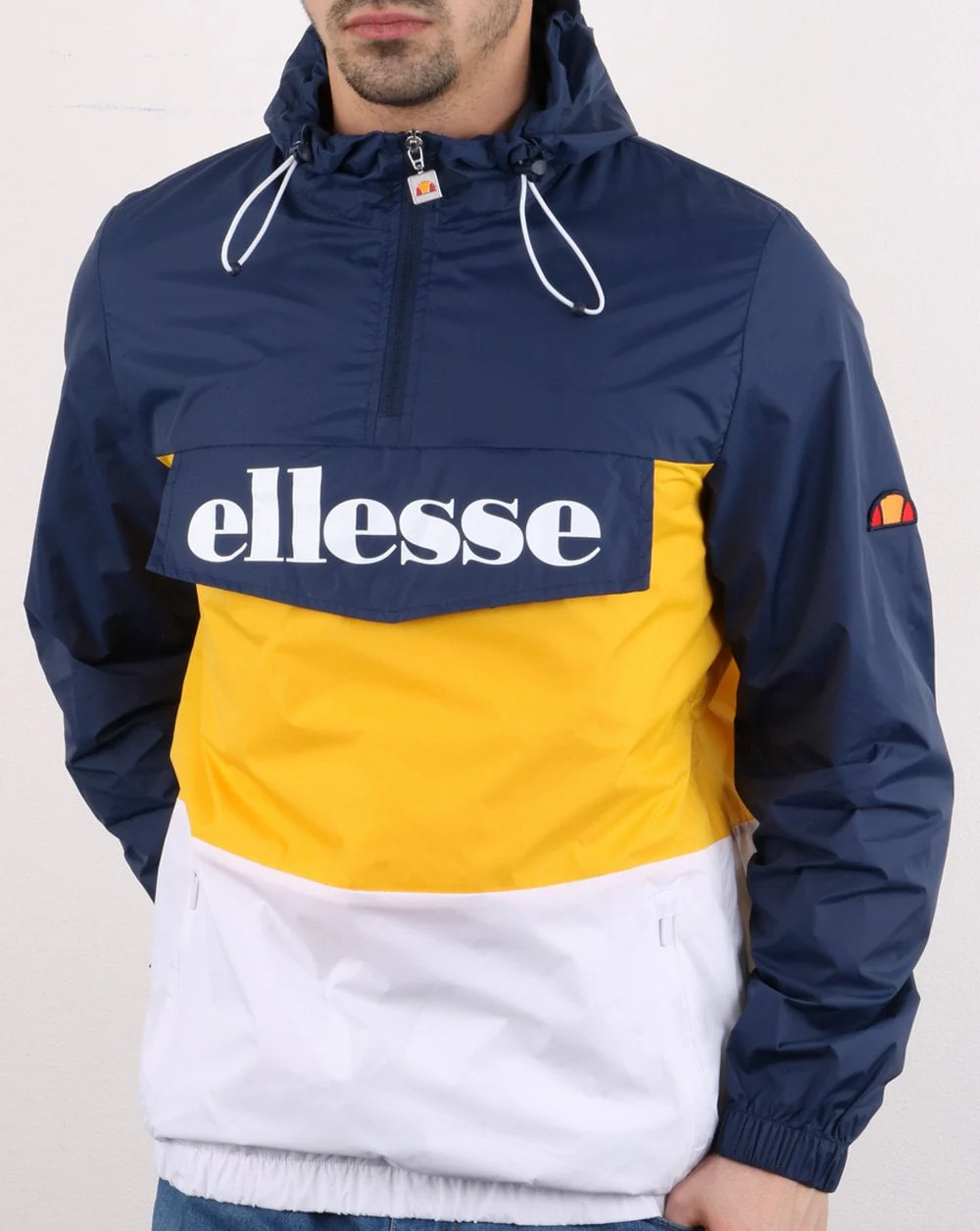 Ellesse 3 colour Jacket Navy/Yellow/White