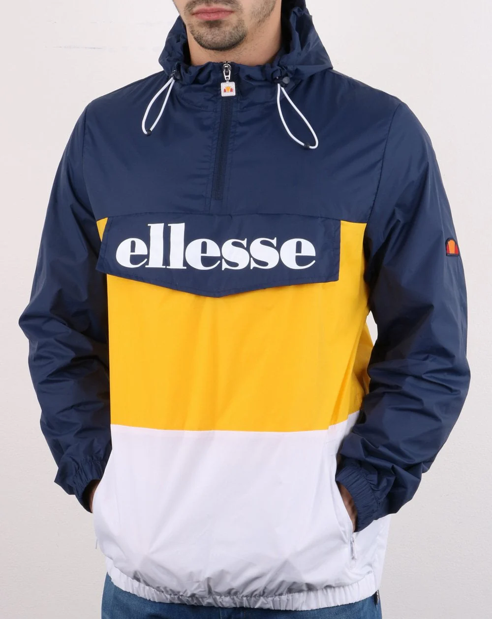 Ellesse 3 colour Jacket Navy/Yellow/White - Image 2