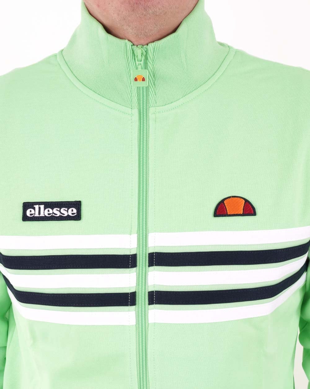 Ellesse 5 Stripe Track Top Fresh Lime - Image 3