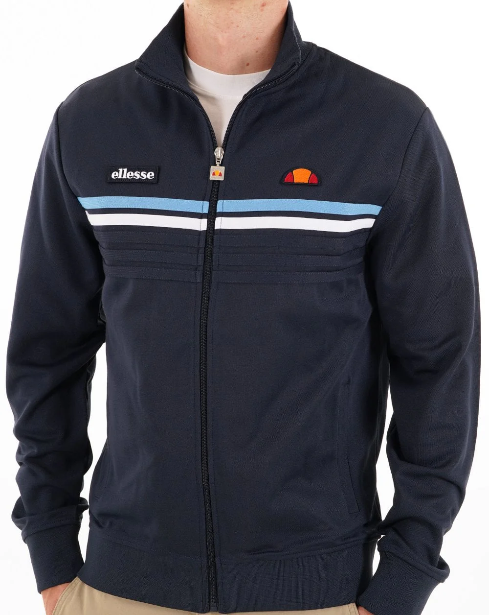 Ellesse 5 Stripe Track Top Navy - Image 3