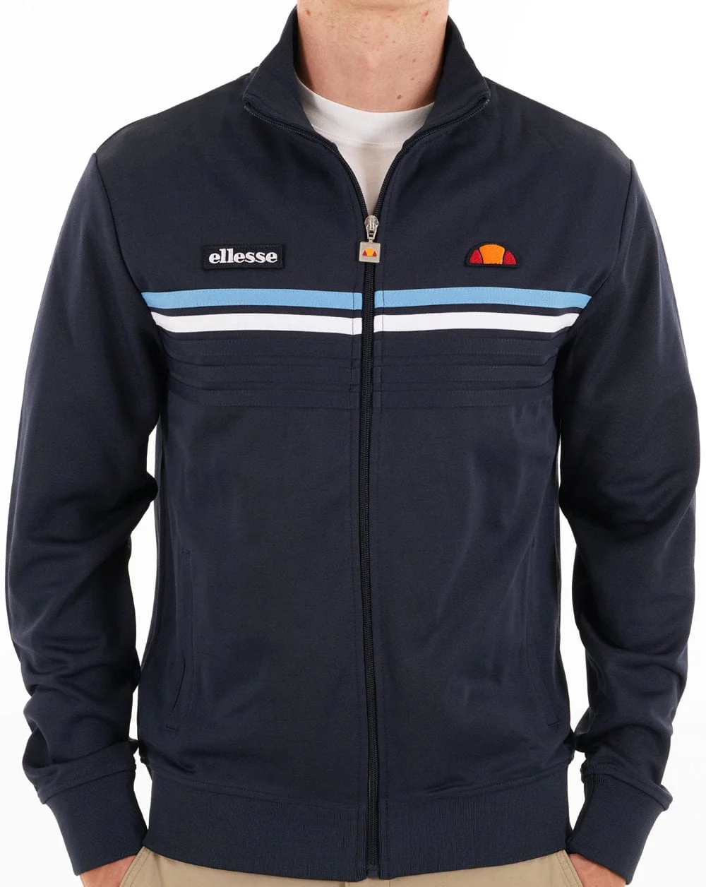 Ellesse 5 Stripe Track Top Navy - Image 4