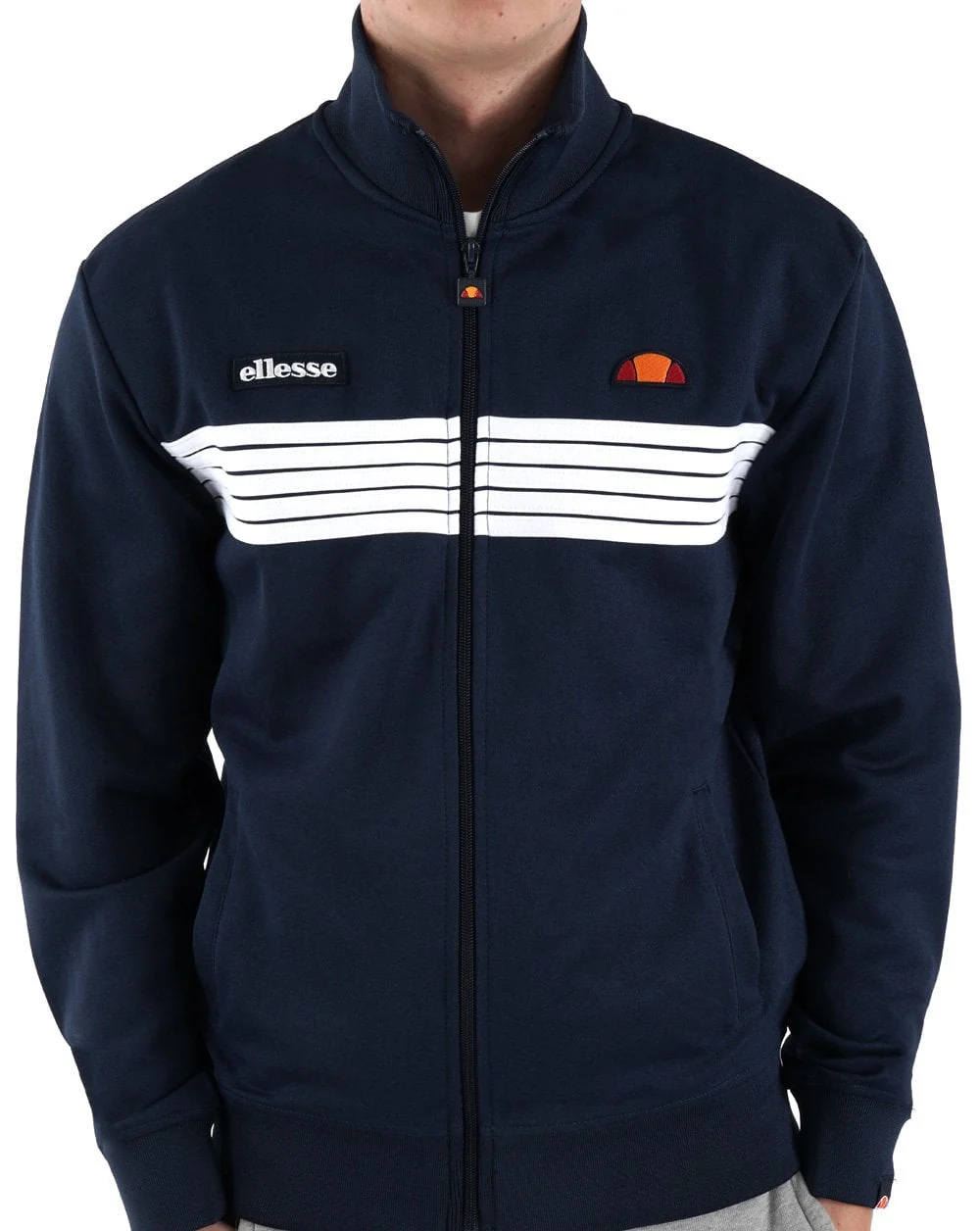 Ellesse 5 Stripe Track Top Navy/White - Image 4