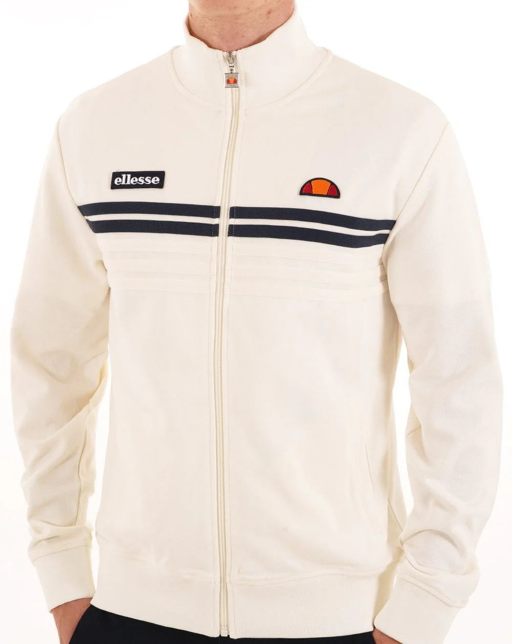 Ellesse 5 Stripe Track Top Off White - Image 2