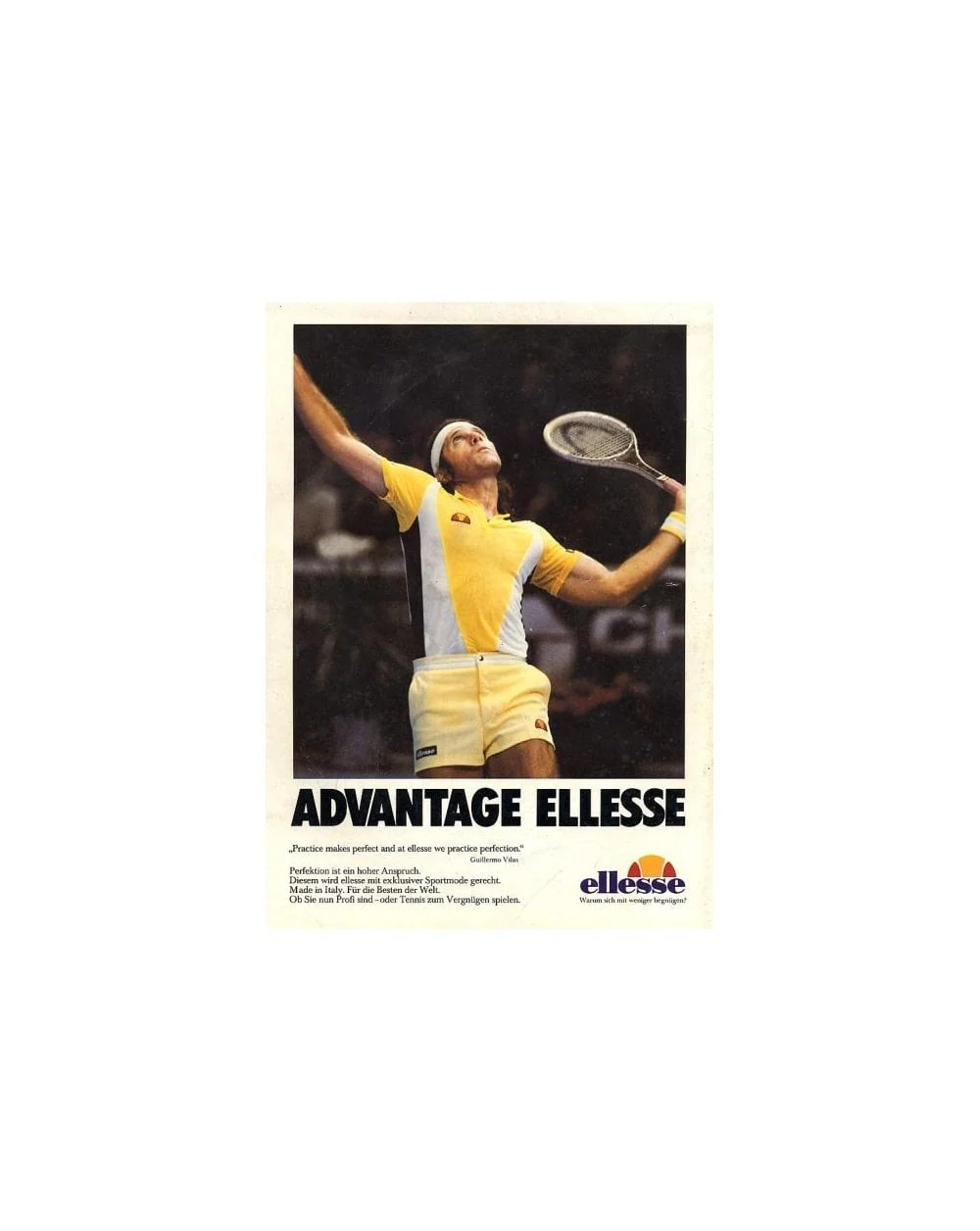 Ellesse 80s Tennis Shorts Yellow/White - Image 3
