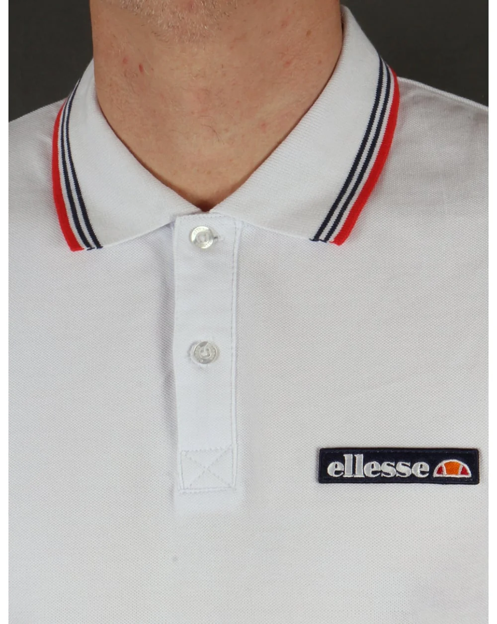 Ellesse Antrani Long Sleeve Polo Shirt White - Image 2