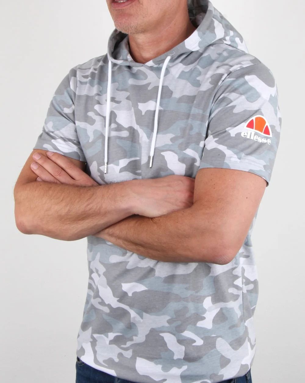 Ellesse Arpreggiare Hooded T Shirt Grey Camo - Image 2