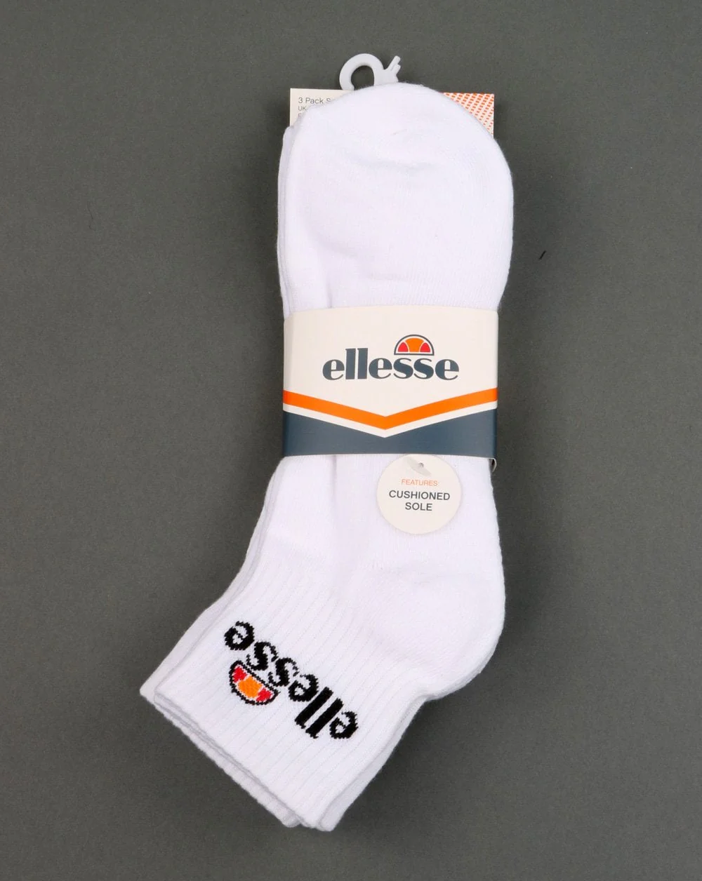 Ellesse Arrom 3 Pack Trainer Socks White