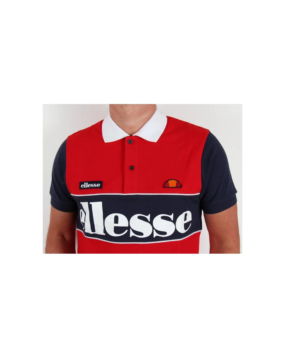 Ellesse Bartolami Polo Shirt Red/navy - Image 3