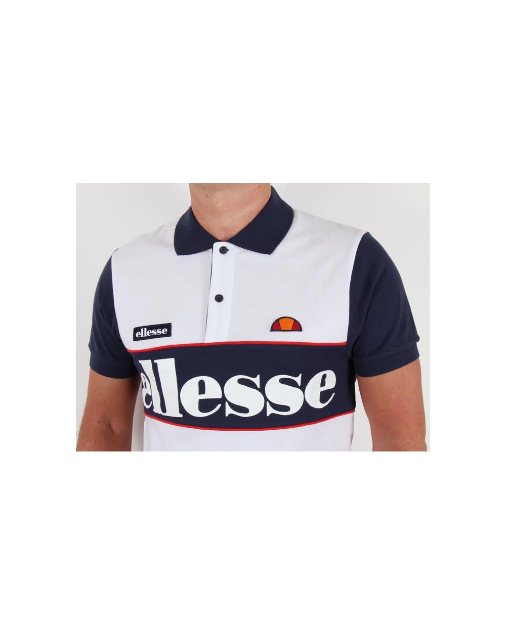 Ellesse Bartolami Polo Shirt White/navy - Image 2