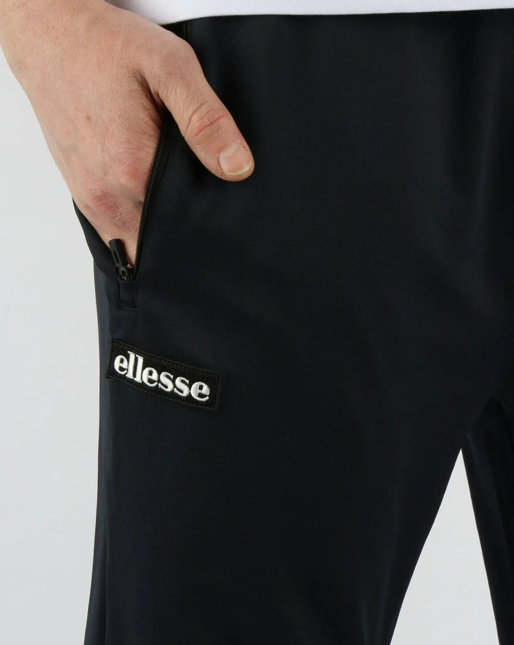 Ellesse Black Run Track Bottoms Black - Image 3